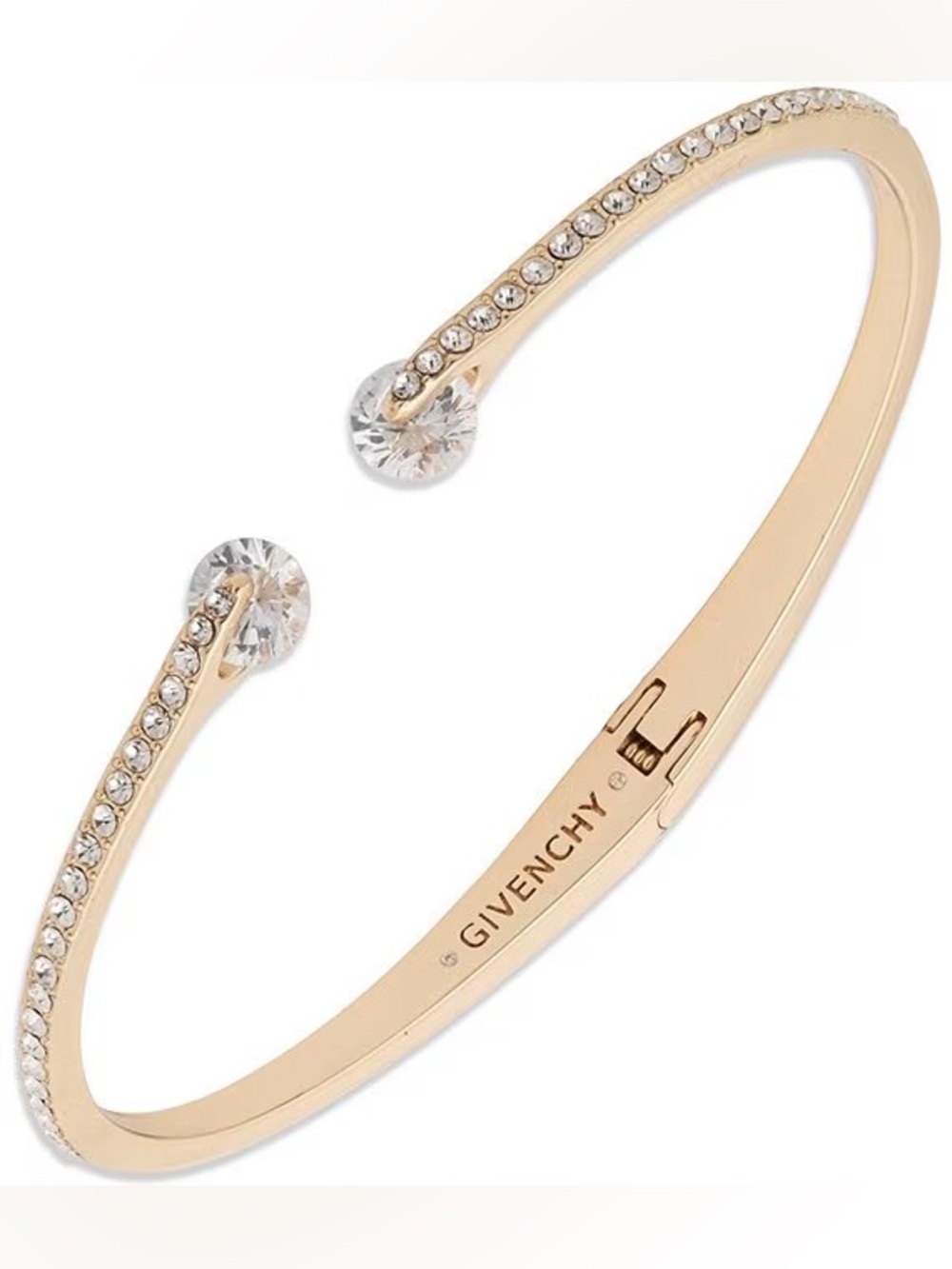Givenchy Gold Tone CZ Pave Cuff Bracelet